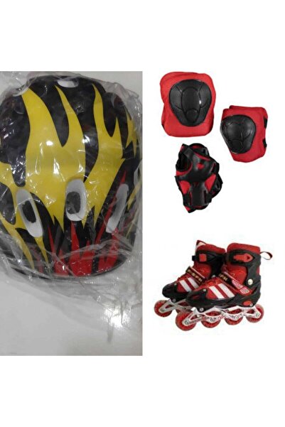 Pasifik Red Skate Knee Pad Helmet Set