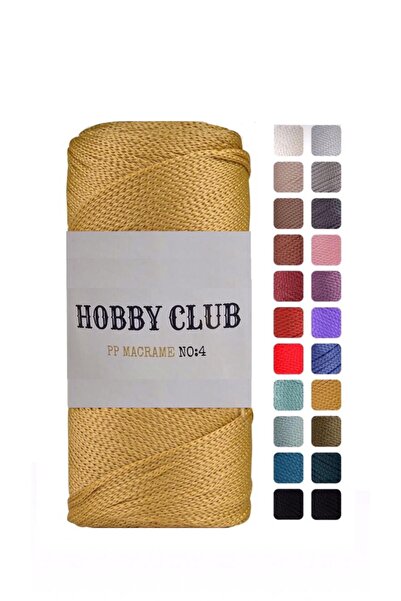 hobby club 5 Adet Premium 200 gr Polyester Makrome Ipi Hardal 2 Mm - 230 M Supla Ip Ve Çanta Ipliği