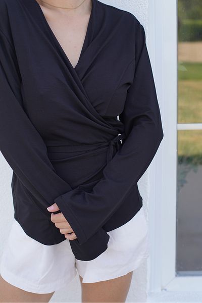 Catz Clothes Cămașă de damă + Cămașă dublu cu dantelă din viscoză neagră