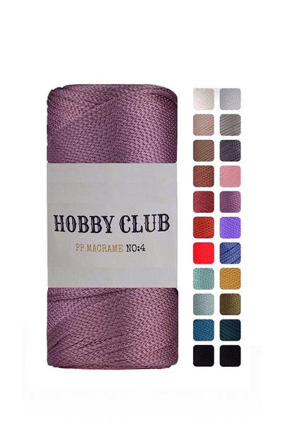 hobby club 5 Pieces Premium 200 gr Polyester Macrame Thread Plum 2 Mm - 230 M Supla Thread and Bag Thread