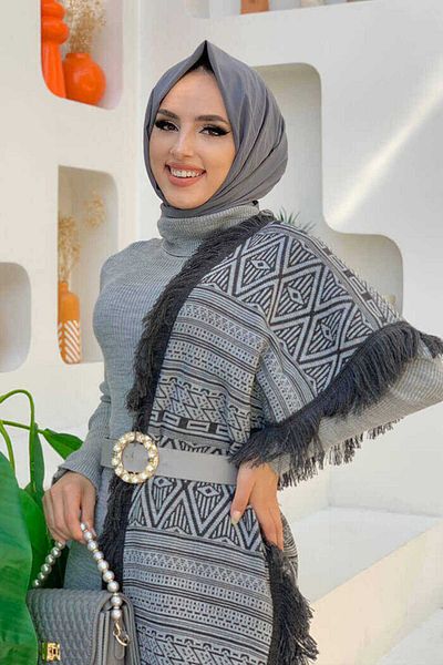 Bym Fashion 22233 Tricotaje Şal Afumat
