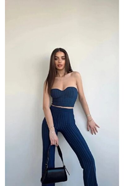 MST CLOTHİNG Γυναικείο παντελόνι με φαρδιά μπατζάκια και ρίγες