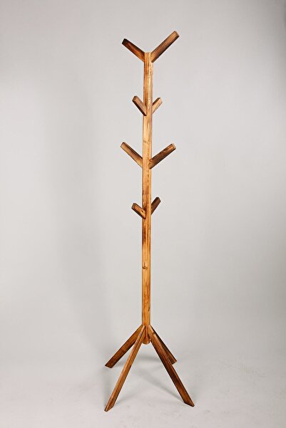 TALASCH Ahşap Ayaklı Askılık 8 Askılı 180 Cm Modern Elbise Askısı Portmanto C...