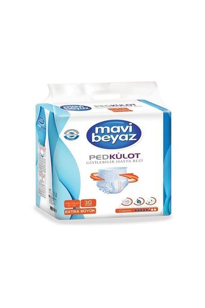 Mavi beyaz Pad Panties Adult Patient Diapers Extra Large Size Xlarge 1 Pack 30 pieces