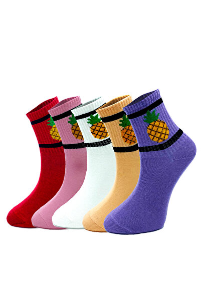 Solonine Комплект от 5 първокласни спортни чорапи с шарки