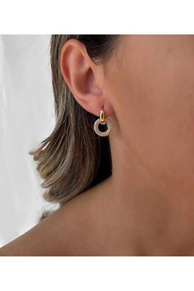 Buqete أقراط هوب من الفولاذ الحجري