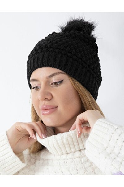 YAASE قبعة نسائية من الريش مع بوم بوم