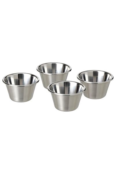 IKEA Grilltider 4 Pieces Stainless Steel Sauce Snack Bowl