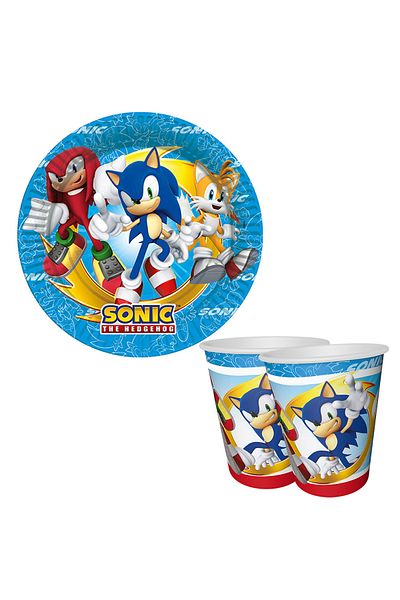 kidspartim Sonic Themed Cardboard Plate Glass 8 pcs