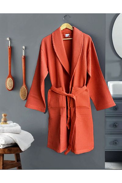 CottonTherapy Terra Shawl Collar Pique Bathrobe 100% Cotton