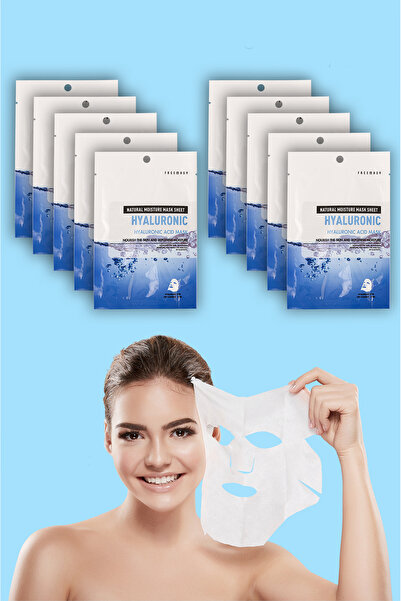 xolo 10 Adet Yüksek Moleküler Hyaluronic Acid Mask Nem Bombası Asit Mask Hint...