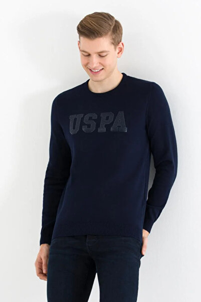 U.S. Polo Assn. Erkek Lacivert Bisiklet Yaka Triko Kazak