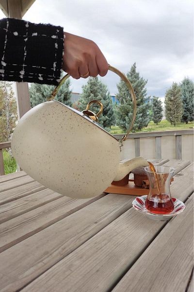 Digithome 3.5 Lt Beige Granite Camping and Kitchen Tea Pot - 152.2.07.042 C1-1-281