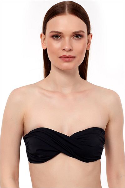 AYYILDIZ 63508 Μαύρο Twist Στράπλες Μπικίνι Τοπ