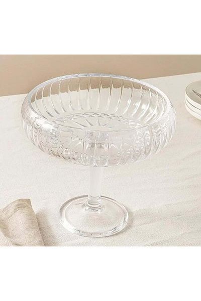 Jenisa Handmade Glass Linea Dish Three Size Standing Presentation Sugar Bowl
