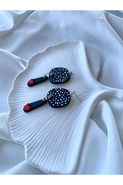 TREND Miyamila Collection Black Spots Polymer Earrings