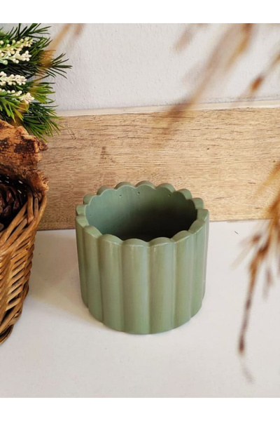 E.M.S AVM MİNT YEŞİLİ ÇUBUK DESEN SAKSI SUKULENT SAKSISI MENEKŞE SAKSISI DEKO...