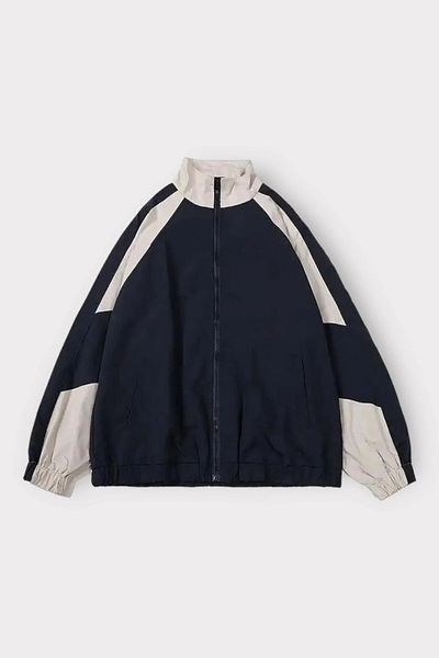 Gofeel Harajuku Street Oversize Navy Blue Cream Vintage Parachute Jacket