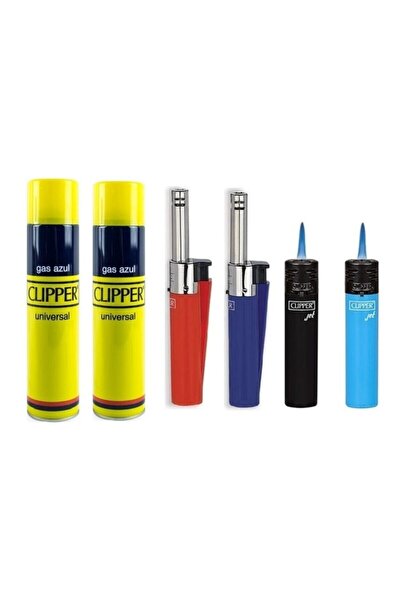 Clipper Efsane Set 2 Adet Jet Rüzgar Çakmağı  2 Adet Mini Tube Çakmak ve 2 Adet Çakmak Gazı no3