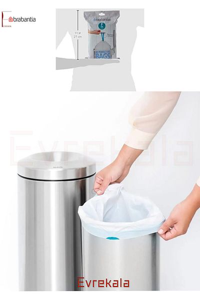 Brabantia Evrekala Shop Garbage Bag 20 Liters Brabantia 40 Pieces Garbage Bags with Handle
