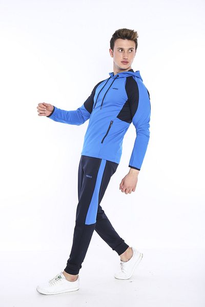 NEED LİFE Men's Saks Daily Hooded Sweat Tracksuit Set