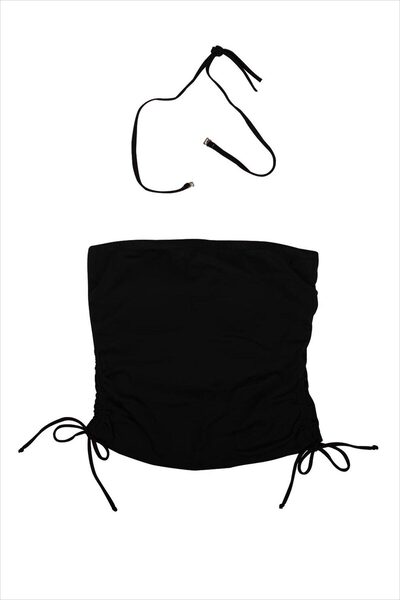 AYYILDIZ 63515 Black Strapless Tankini Top