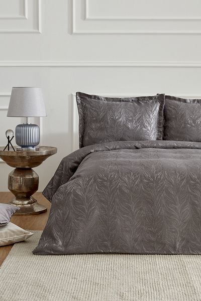 Karaca Home Anthracite Moris Double Bedspread Set
