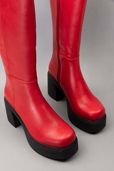 Gondol Kadın Hakiki Deri Platform Çizme Anl.2785