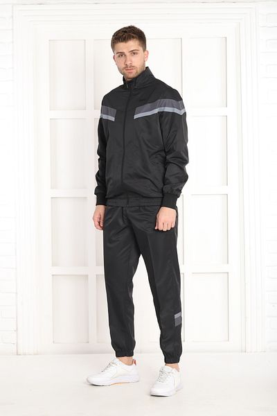 NEED LİFE Men's Black Casual Woven Fabric Tracksuit Set