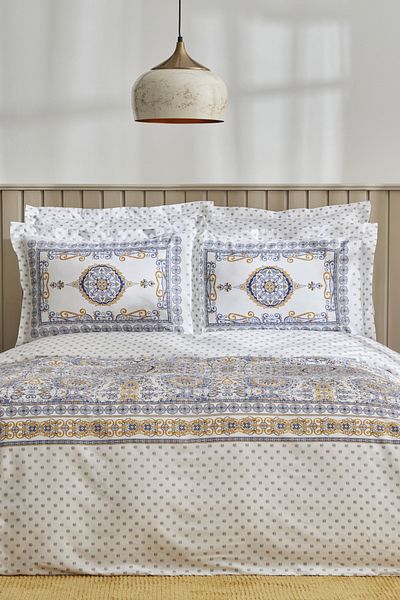 Karaca Home Set cuvertură dublă Apika 100% bumbac Albastru
