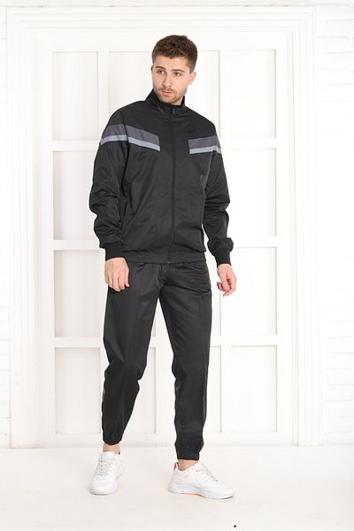 NEED LİFE Men's Black Casual Woven Fabric Tracksuit Set