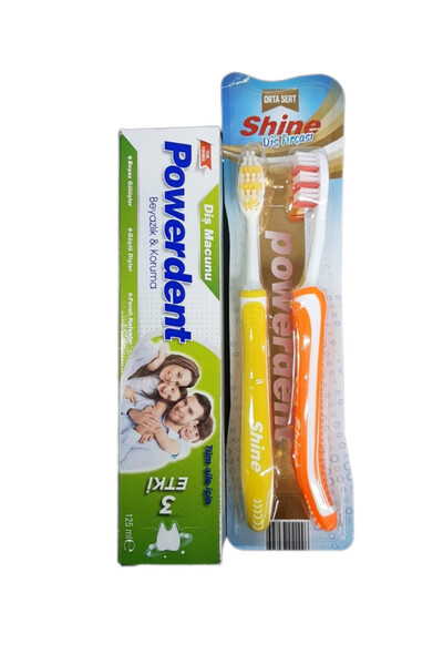 POWERDENTSHINE Diş Macunu 125 Ml Powerdent + Shıne Dış Fırçası 2 Li Set