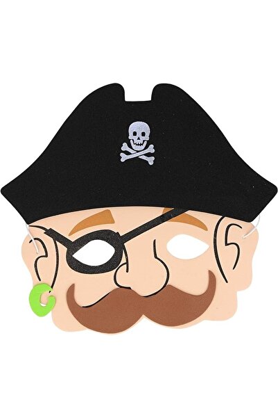 Parti Station قناع القرصان إيفا للهالوين قطعة واحدة قناع قرصان مرن مقاس 25 سم