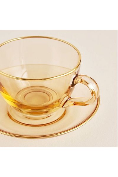 Paşabahçe 6-Person Honey Glass Teacup 240cc