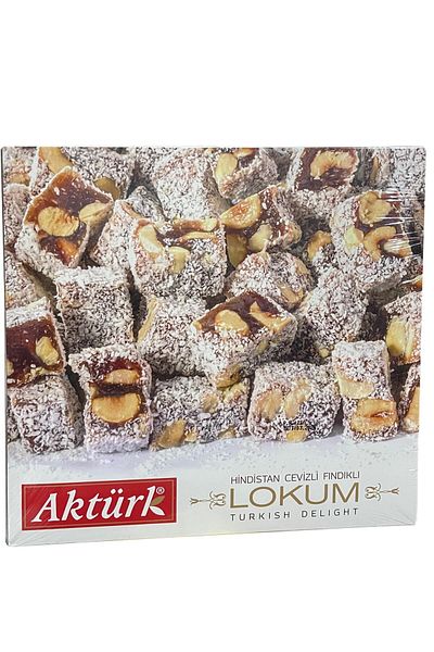 Aktürk Double Roasted Turkish Delight with Hazelnut and Coconut 300 Gr. X 3 Pieces