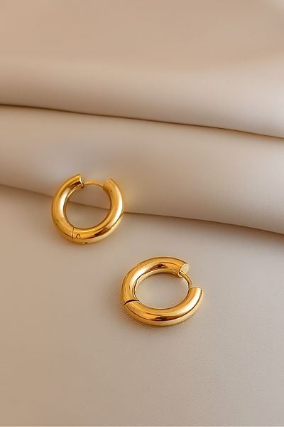 COSİTA Gold Classic Minimal Hoop Earring Thin