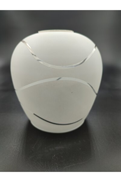 KUĞULU Avize Camı. Beyaz Renkli. Suyolu Desenli. (E.27).normal Ampule Göre.