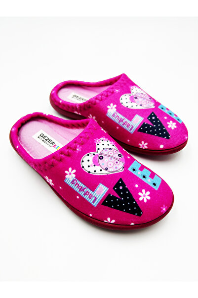 GEZER Kız Çocuk Kaymaz Taban Yıkanabilir Ev Terliği