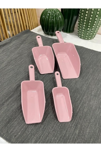 Pink Cat Kitchen 4 Size Spice Shovels, Flour, Sugar, Pulses, Detergent, Food Supply Measuring Spoons Set of 4 (60,80,120,240ml)