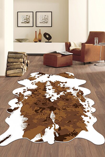 Lavita Home Dijital Baskı Yıkanabilir Kaymaz Post Görünümlü Kahve Salon Mutfa...