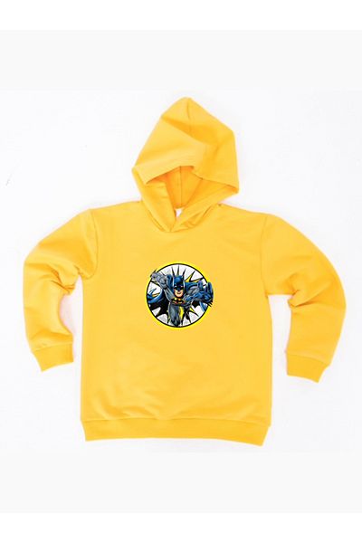 Batman printed hooded cotton fabric children's sweatshirt