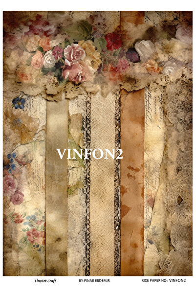 LİNEART ورق ديكوباج نحاسي VINFON02 - 29x42 سم