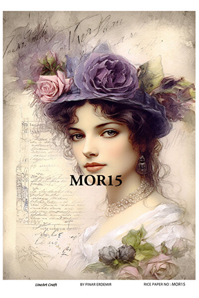 LİNEART Pirinç Dekopaj Kağıdı No:MOR15- 29X42cm