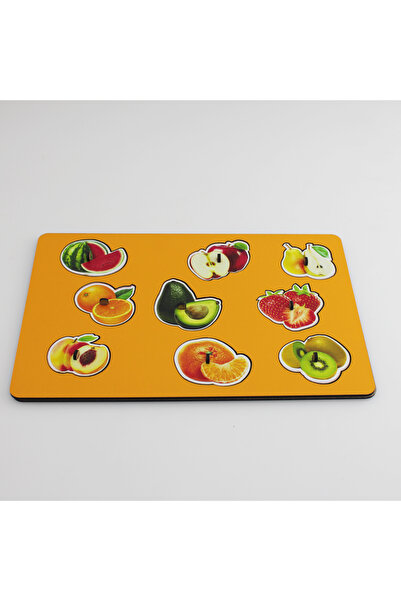 VoleeCraft مجموعة ألغاز بمقبض خشبي مجموعة ألغاز تعليمية تعليمية مجموعة فواكه