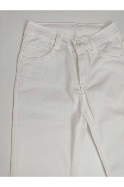 wmını Boy's 23 April 29 October 10 November Performance White Trousers with Pockets