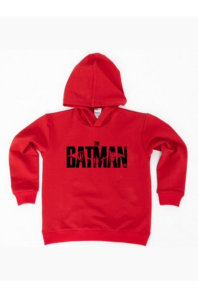 Batman printed hooded cotton fabric children's sweatshirt