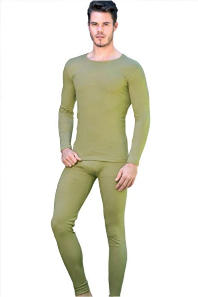 bejamonti Men's Thermal Bottom Top Khaki (military)