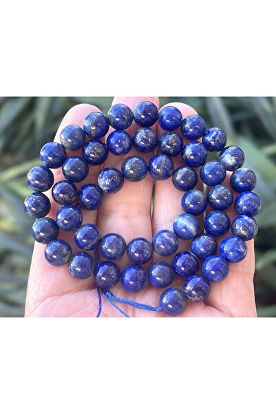 Lapis Lazuli -8 mm -40cm Küre Kesim Doğal Taş Dizi -Net Düşünce Taşı