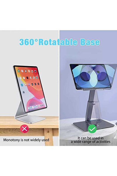 Asfal Αλουμίνιο, Ρυθμιζόμενο σε γωνία και ύψος 360 °   Περιστρεφόμενος επιτραπέζιος τηλεφωνικός φορητός υπολογιστής, βάση Macbook iPad και tablet