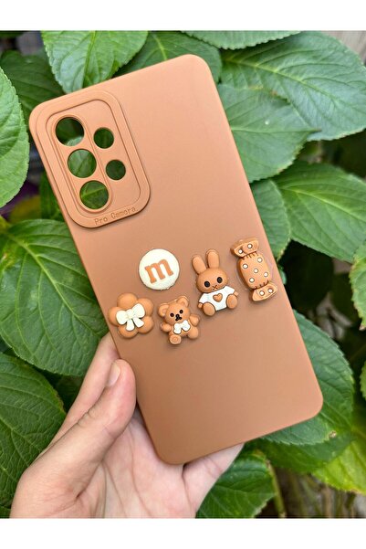 Aksesuarda Moda حافظة سيليكون متوافقة مع هاتف سامسونج A53 مع شكل الدبدوب اللطيف